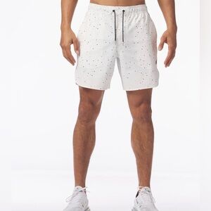 Legends Luka HD White Black Splatter Athletic Shorts with Liner 7inch Medium